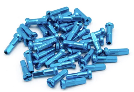 NIPPLES ALUMÍNIO 36 UNIDADES ALTO 16MM AZUL CLARO