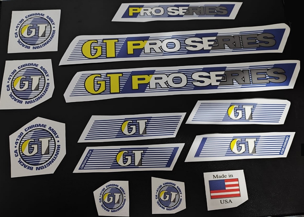 KIT ADESIVOS PARA QUADRO E BIKE BMX GT PRO SERIES CRO-MO