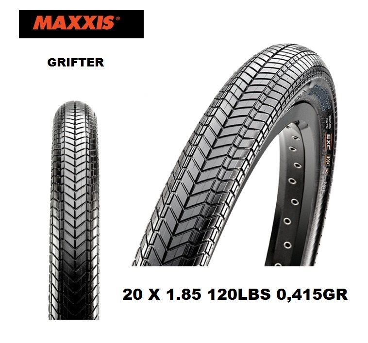 PNEU MAXXIS GRIFTER 20 x 1.85 KEVLAR PRETO 120TPI x 110PSI