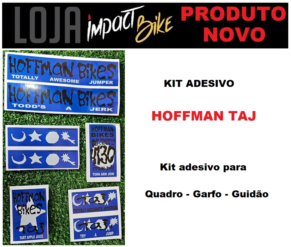 KIT ADESIVOS PARA QUADRO E BIKE BMX HOFFMAN TAJ AZUL