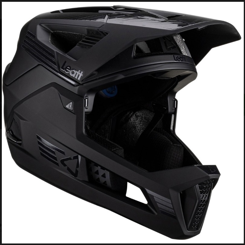 CAPACETE FULL FACE LEATT ENDURO 4.0 QUEIXEIRA REMOVIVÉL PRETO
