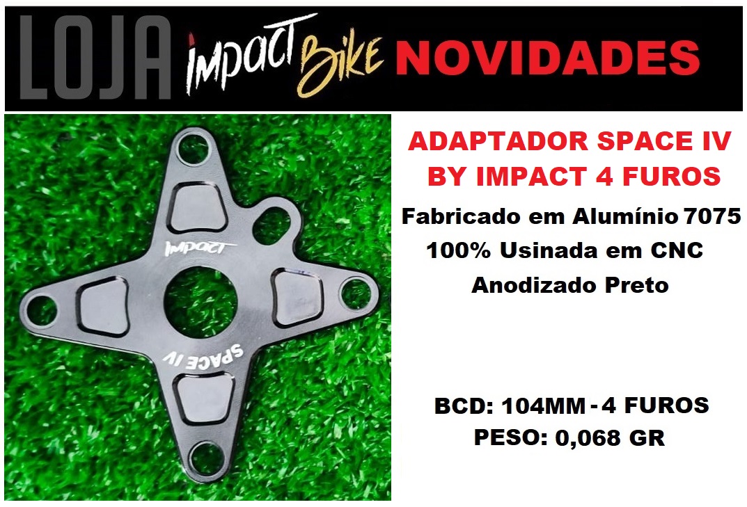 ADAPTADOR SPACE IV BY IMPACT BCD 104MM 4 FUROS PRETO