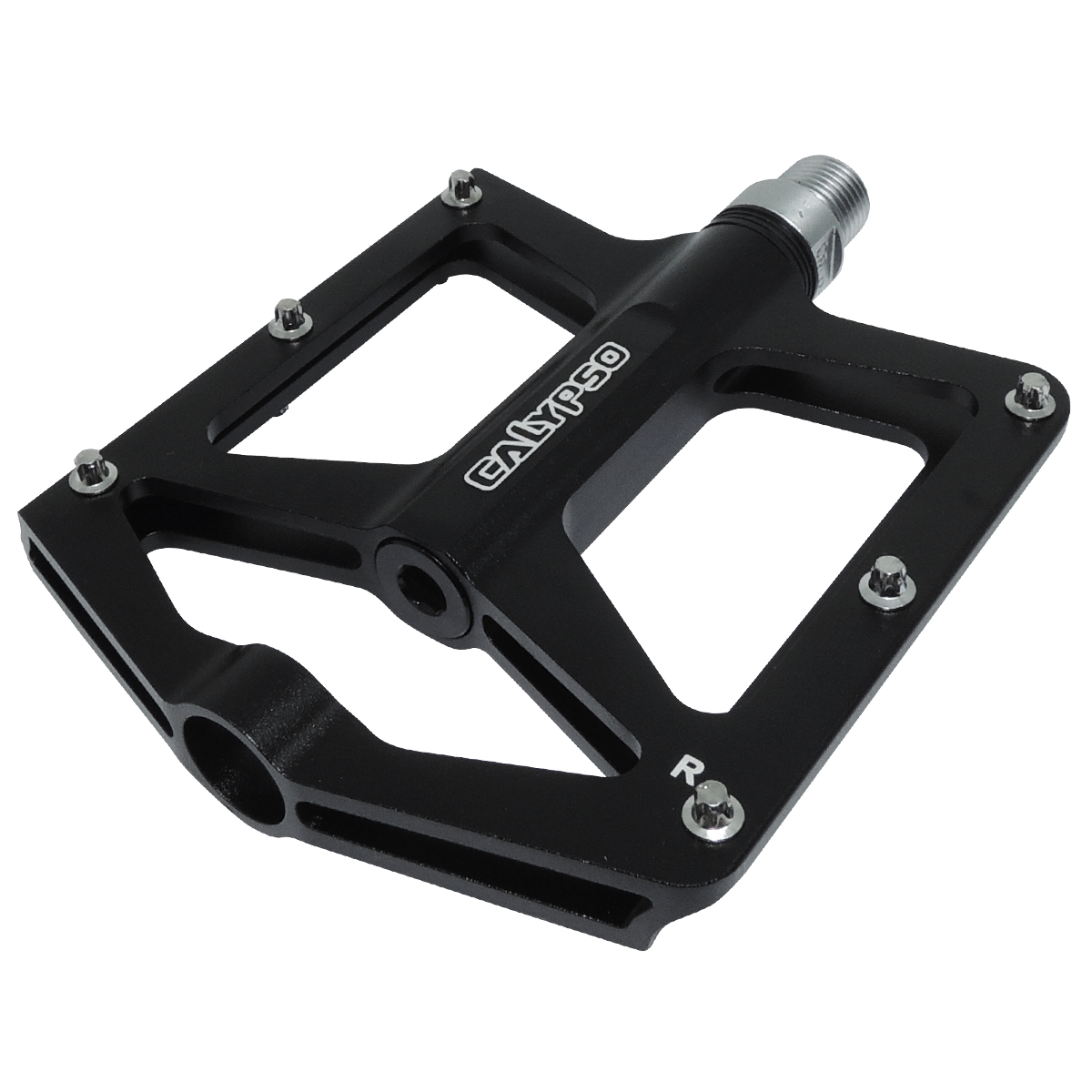 PEDAL CALYPSO CENTURION PLATAFORMA 6 PINOS AL. ROL. EIXO 9/16 PRETO
