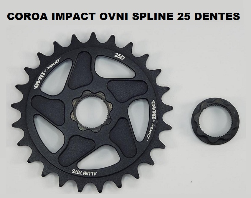 COROA IMPACT OVNI SPLINE ( BY IMPACT ) 25 DENTES PRETA