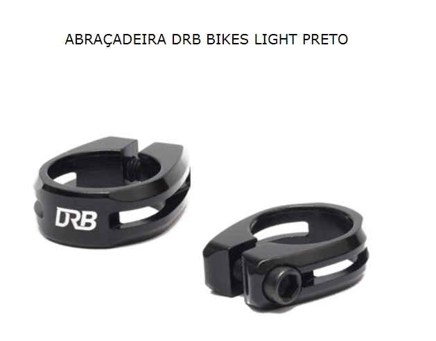 ABRAÇADEIRA DRB BIKES LIGHT CANOTE 25.4  PRETO