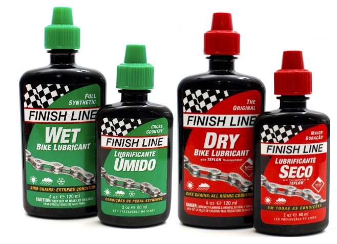 LUBRIFICANTE FINISH LINE 120ML - VERMELHO SECO ou VERDE UMIDO