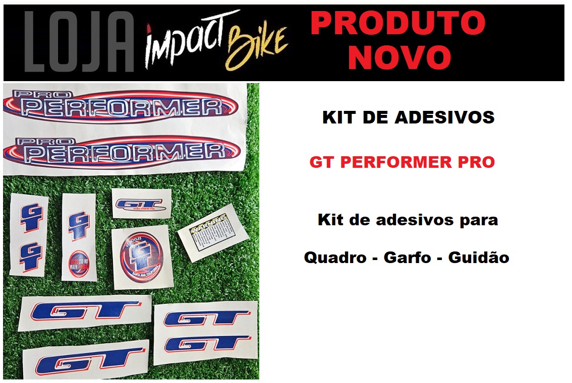 KIT ADESIVOS PARA QUADRO E BIKE BMX GT PERFORMER PRO