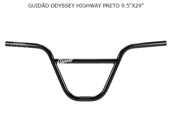 GUIDÃO ODYSSEY SUPER HIGHWAY 9.5 x 29 PRETO