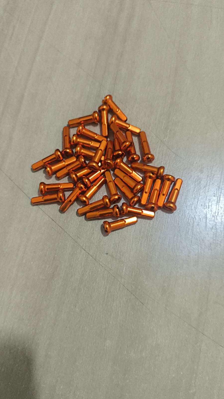 NIPPLES ALUMÍNIO 36 UNIDADES ALTO 16MM LARANJA