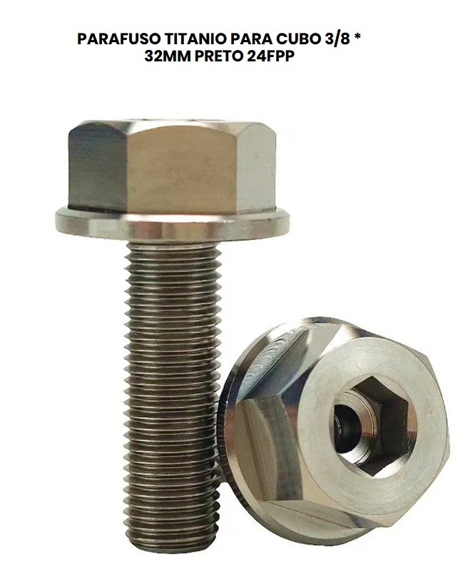 PARAFUSO TITANIO PARA CUBO 3/8 * 32MM PRETO 24FPP