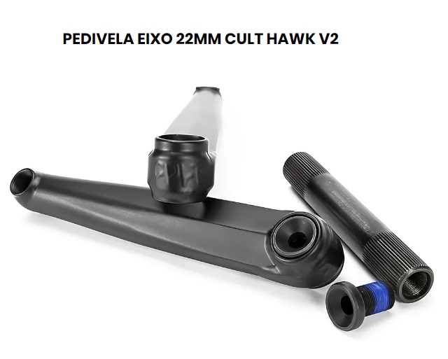 PEDIVELA EIXO 22MM CULT HAWK V2 165 - 170 - 175 ou 180MM PRETO