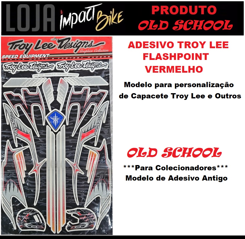ADESIVO TROY LEE FLASHPOINT PARA CAPACETE VERMELHO