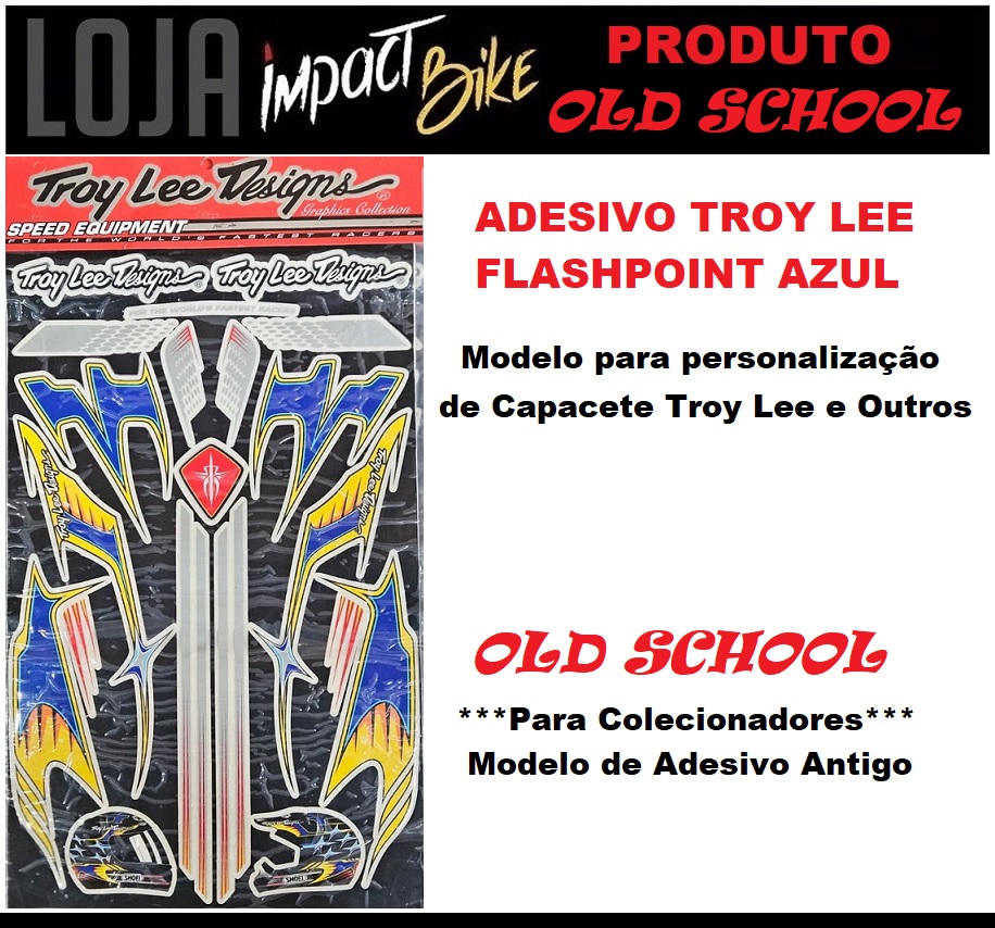 ADESIVO TROY LEE FLASHPOINT PARA CAPACETE  AZUL