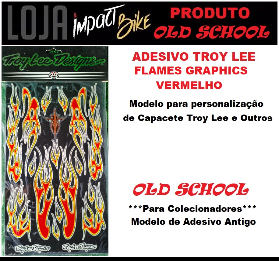 ADESIVO TROY LEE FLASHPOINT PARA CAPACETE  VERMELHO