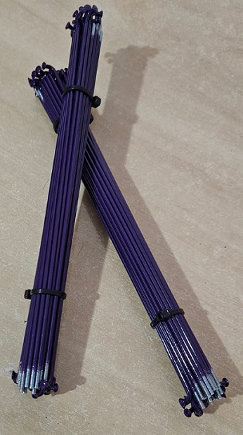 RAIO ARO 20 AÇO 187MM s/ NiPPLES 36 UNIDADES ROXO
