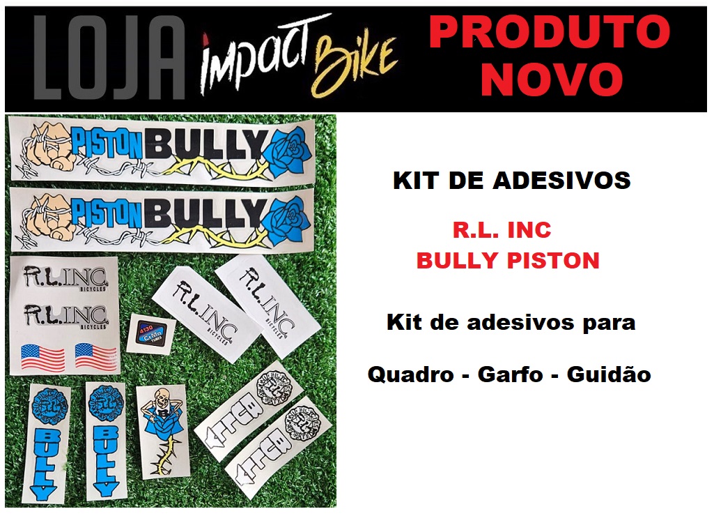 KIT ADESIVOS PARA QUADRO E BIKE BMX R.L. PISTON BULLY