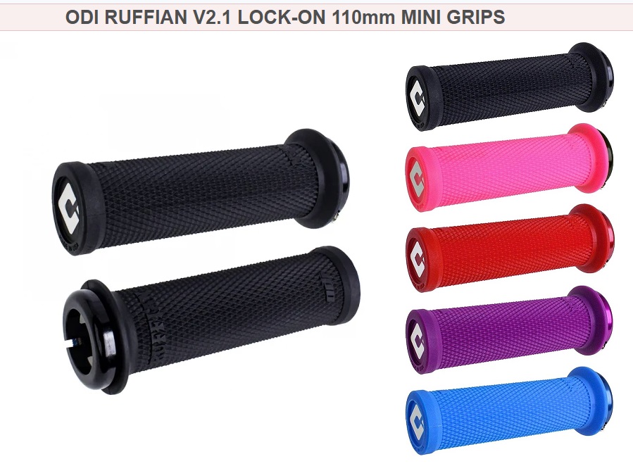 MANOPLA ODI RUFFIAN LOCK ON MINI 110MM C/ FLANGE PRETA