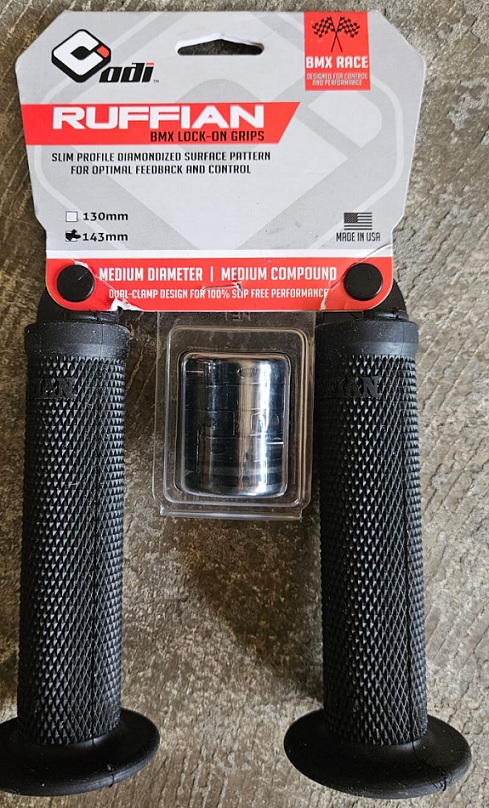 MANOPLA ODI RUFFIAN LOCK ON 143MM C/ FLANGE PRETO