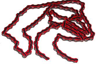 CORRENTE FINA KMC Z610 3/32 FINA VERMELHO-PRETO-VERMELHO