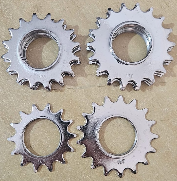 COG PINHÃO BIKE FIXA COM ROSCA CROMADO SEM / TRAVA