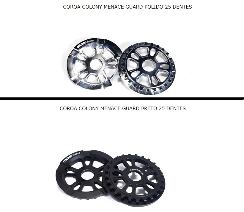 COROA COLONY MENACE GUARD PRETO 25 e 28 DENTES