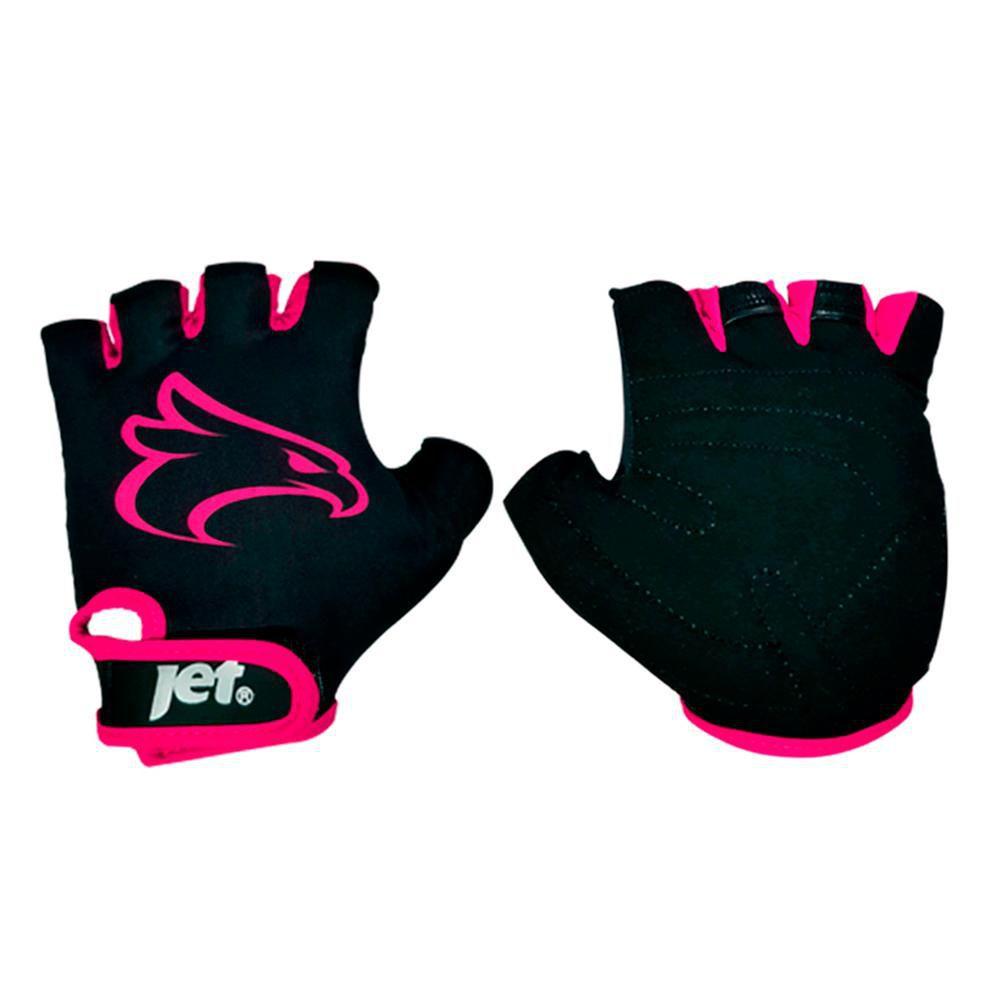 LUVA JET MEIO DEDO PRETO / ROSA