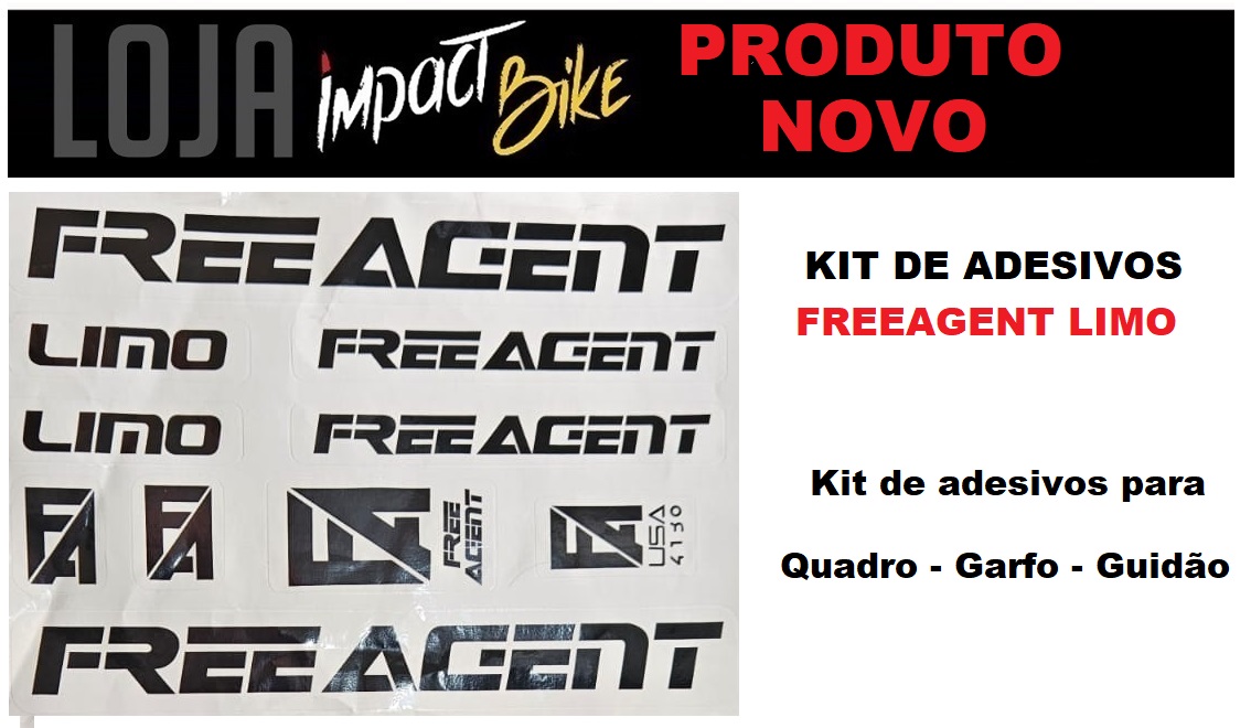 KIT ADESIVOS PARA QUADRO E BIKE BMX FREE AGENT LIMO