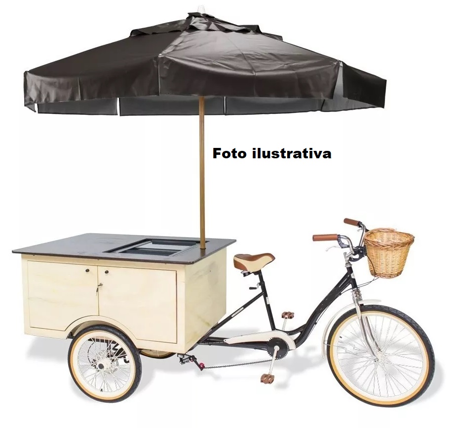 FOOD BIKE CAIXA TRASEIRA COM FREEZER 