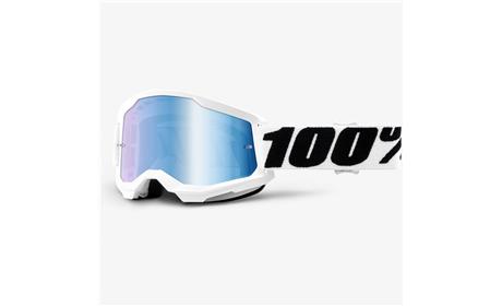 ÓCULOS 100% STRATA 2 BRANCO EVEREST / LENTE ESPELHADA