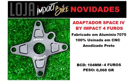 ADAPTADOR SPACE IV BY IMPACT BCD 104MM 4 FUROS PRETO