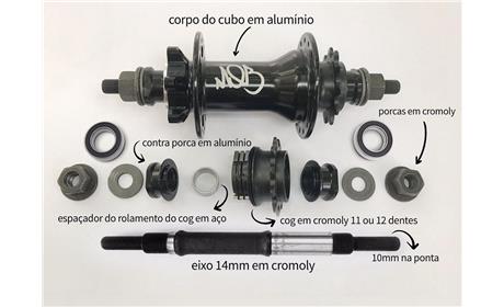 CASSETE MOB MTB KMX95 EIXO 10MM COG 11 ou 12 DENTES 32 FUROS p/ DISCO