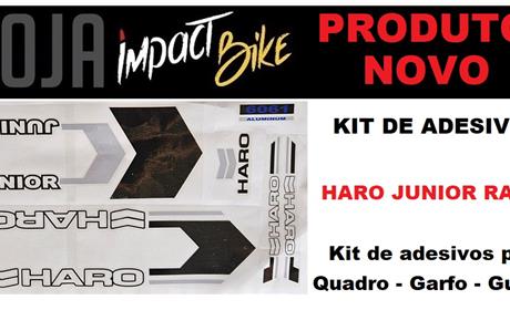 KIT ADESIVOS PARA QUADRO E BIKE BMX HARO JUNIOR PRETO - BRANCO