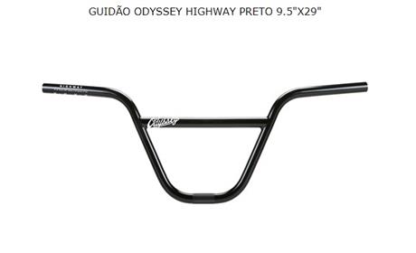 GUIDÃO ODYSSEY SUPER HIGHWAY 9.5 x 29 PRETO