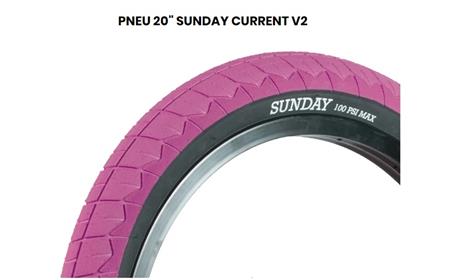 PNEU SUNDAY CURRENT V2 20 X 2.25 ou 2.40 ROSA / PRETO