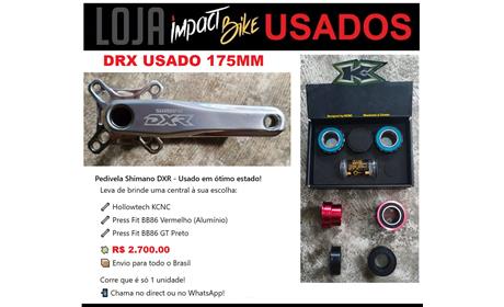 PEDIVELA SHIMANO DXR POLIDO 175MM ( USADO ) - C/ CENTRAL NOVO