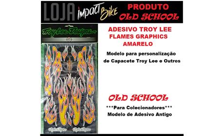 ADESIVO TROY LEE FLAMES GRAPHICS PARA CAPACETE AMARELO