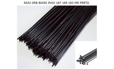 RAIO DRB BIKES INOX 183MM PRETO 187 / 185 / 183MM c/ NiPPLES ALTO 40 UNIDADES PRETO