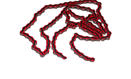 CORRENTE FINA KMC Z610 3/32 FINA VERMELHO-PRETO-VERMELHO