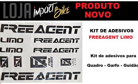 KIT ADESIVOS PARA QUADRO E BIKE BMX FREE AGENT LIMO