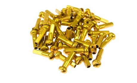 NIPPLES ALUMÍNIO 36 UNIDADES ALTO 16MM DOURADO