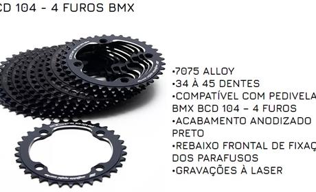 COROA NT IMPACT 4 FUROS BCD 104mm 34 a 45 DENTES