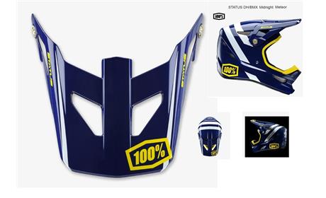 PALA CAPACETE 100% STATUS MIDNIGT METEOR AZUL ESCURO