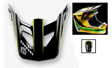PALA CAPACETE 100% STATUS D-DAY YELLOW PRETO BRILHANTE