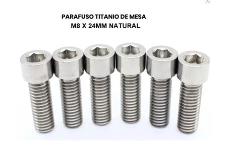 PARAFUSO TITANIO DE MESA M8 X 24MM 6 x UNIDADES PRATA
