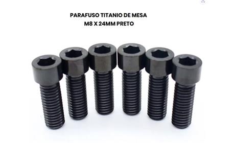 PARAFUSO TITANIO DE MESA M8 X 24MM 6 x UNIDADES PRETO