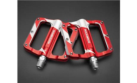 PEDAL ROCKBROSS PLATAFORMA ROLETADO ALUM. VERMELHO/BRANCO