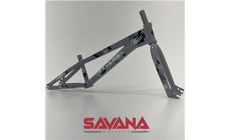KIT QUADRO E GARFO SAVANA BMX RACE 21 XL CINZA