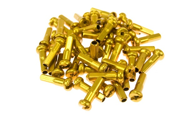 NIPPLES ALUMÍNIO 36 UNIDADES ALTO 16MM DOURADO