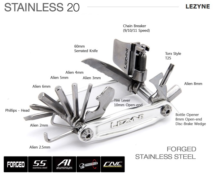 FERRAMENTA CANIVETE LEZYNE STAINLESS 20 