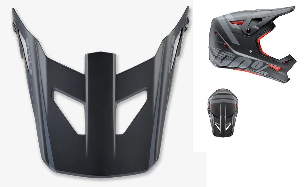 PALA CAPACETE 100% STATUS BLACK METEOR PRETO